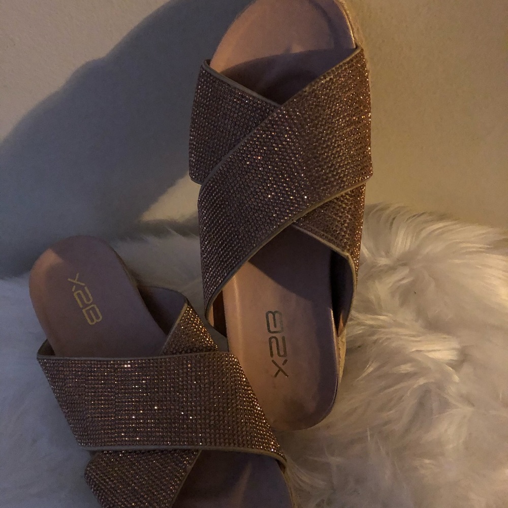 Pink Rhinestone X2B Sandals - Picture 2 of 6